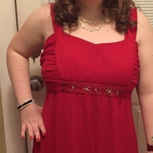 Red party dress
